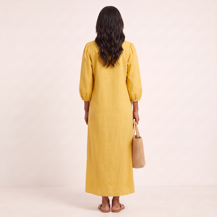 Talia Maxi Dress Yellow back