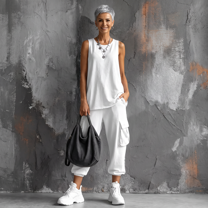 Zenara Two-Piece Set White front