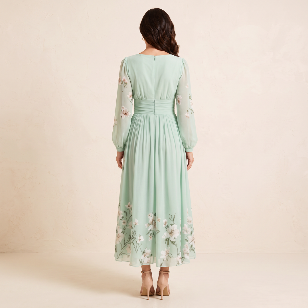 Odelia Floral Midi Dress back