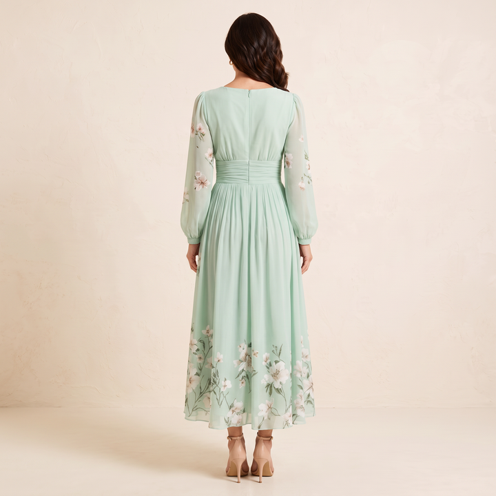 Odelia Floral Midi Dress back
