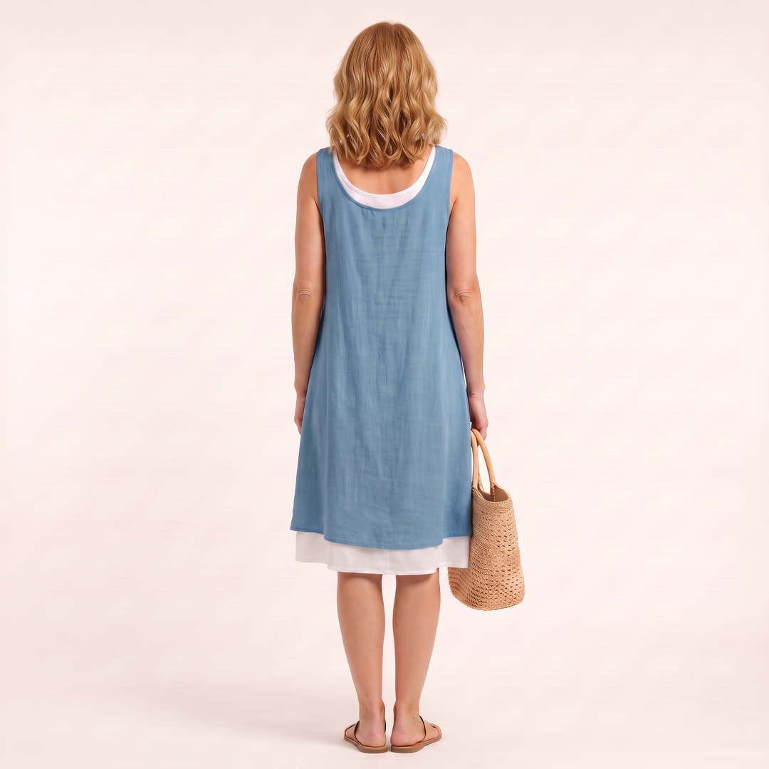 Sofia Spring Dress Blue back