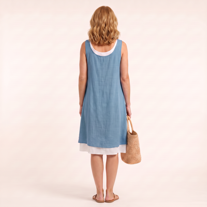 Sofia Spring Dress Blue back