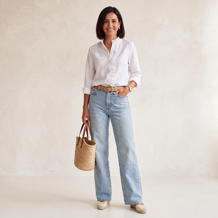 Yasmine Blouse White front
